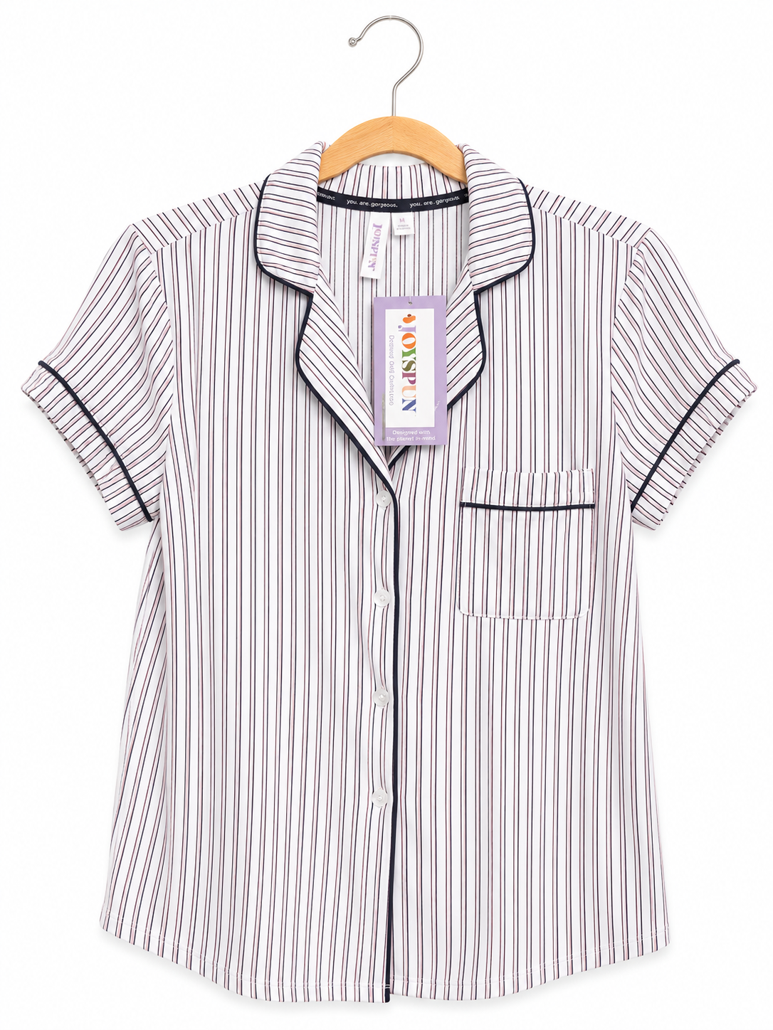 Pijama de Pantalón Rayas Rosado y Gris
