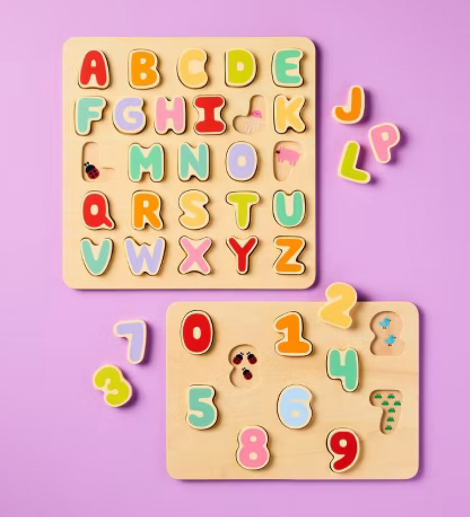 GiggleScape Wooden Alphabet & Number Puzzle