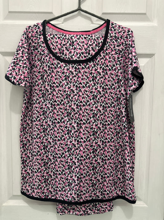 Pijama de Pantalón Corazónes Negros y Rosado