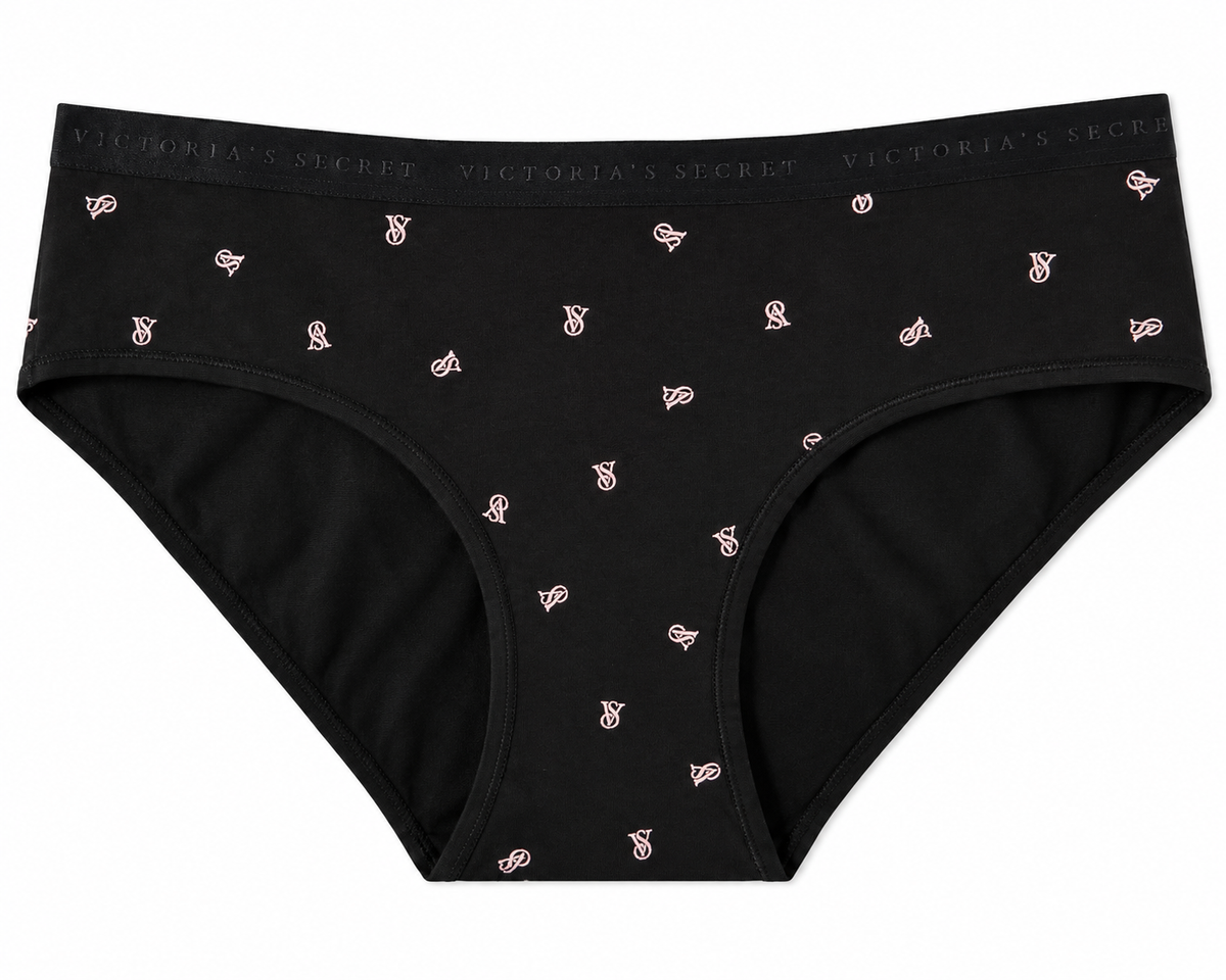 Pantie Victoria's Secret Negro con Logos