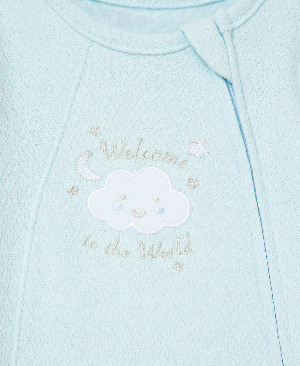 Pijama Bienvenido al Mundo✨🩵🌍 Algodón Orgánico