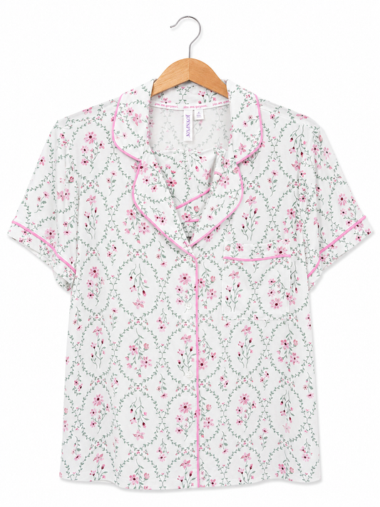 Pijama de Short Flores Rosadas
