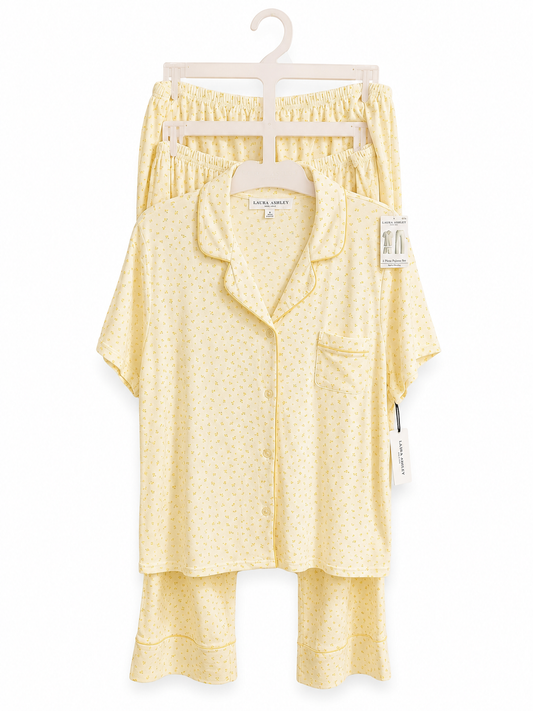 Pijama 3 piezas Laura Ashley (short & pantalón)
