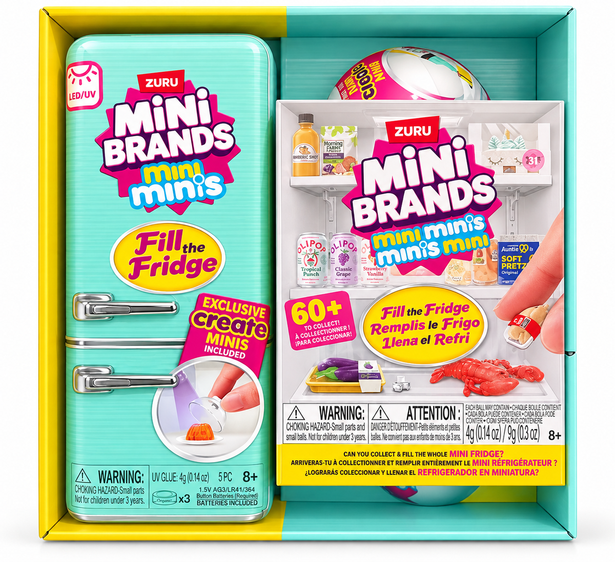 Mini Brands Zuru Fridge Mini Minis Refrigerador + cápsulas, Set para Llenar el Refrigerador, Mini Brands