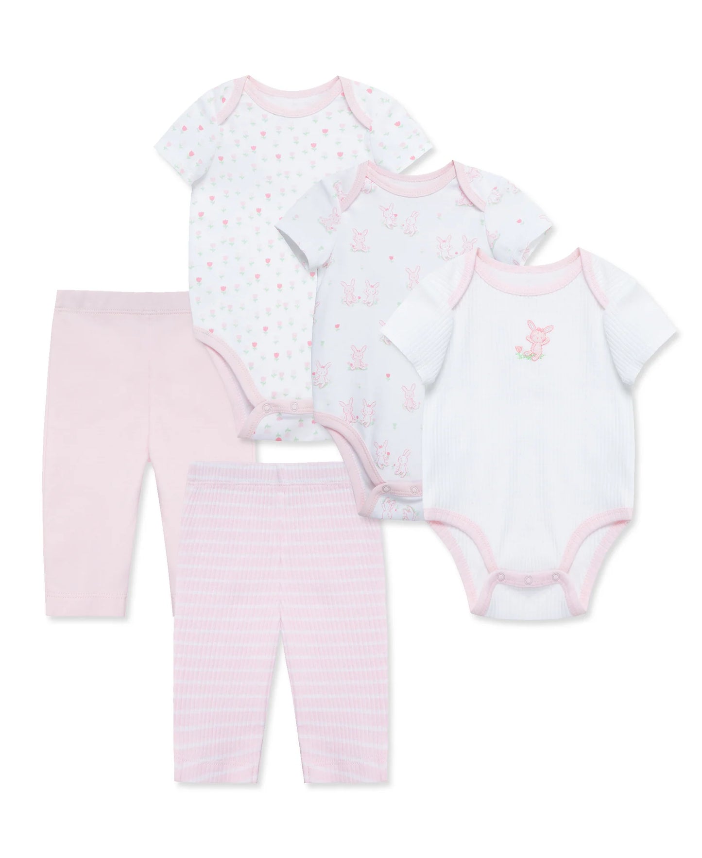 Set Mamelucos & Leggings 5pcs 🌷💐 Algodón Orgánico