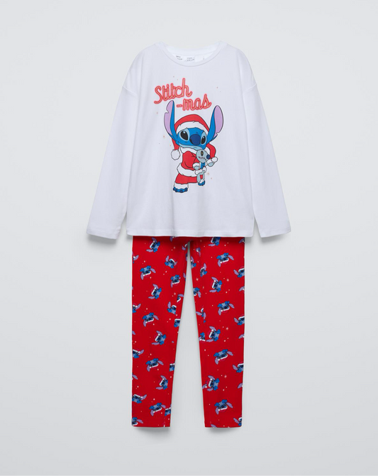 👾Pijama Navideña Stitch para Niña👾