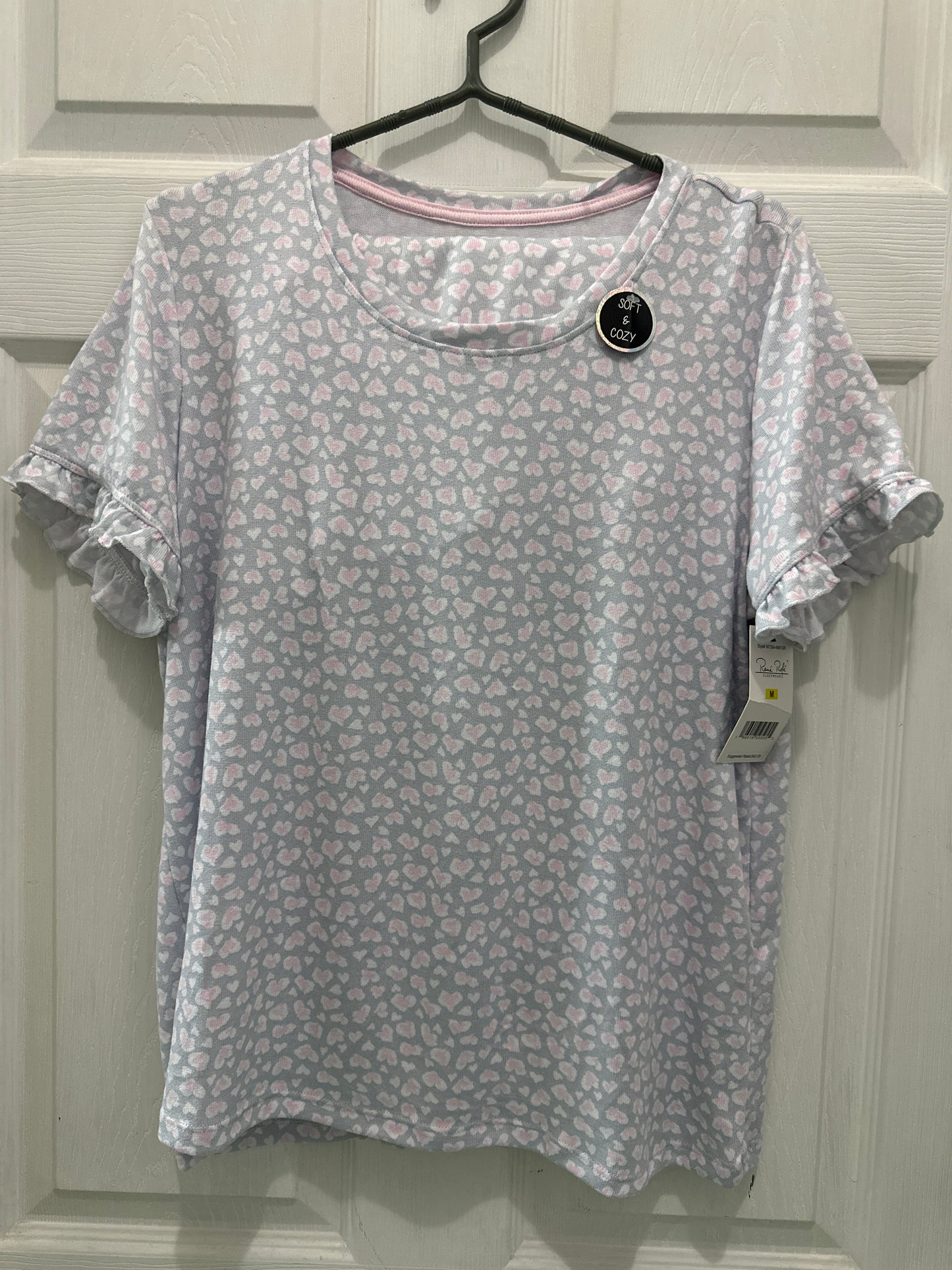 Pijama de Short Gris Corazones Rosados