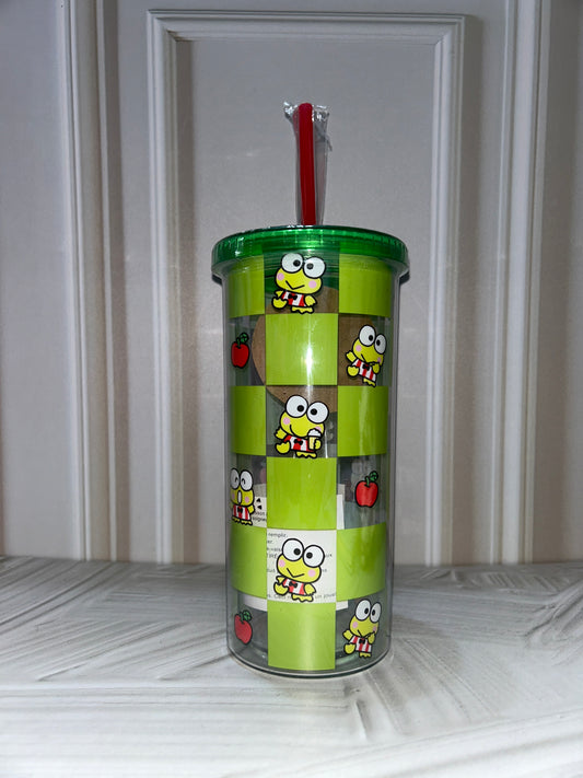 Vaso Tumbler con pajilla Keroppi