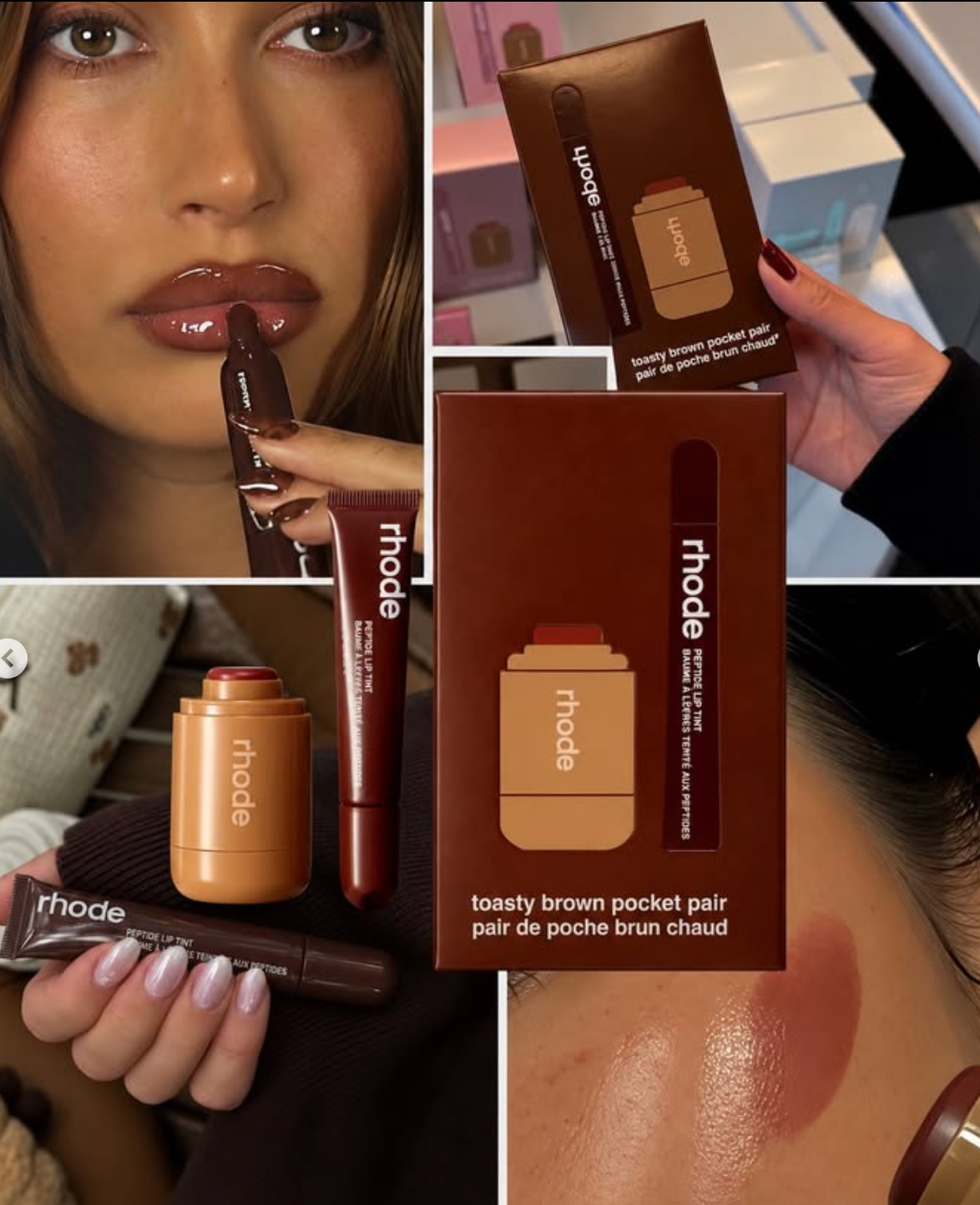 rhode Pocket Pair Limited Edition Lip + Cheek Set toasted teddy + espresso - a toasty brown pair