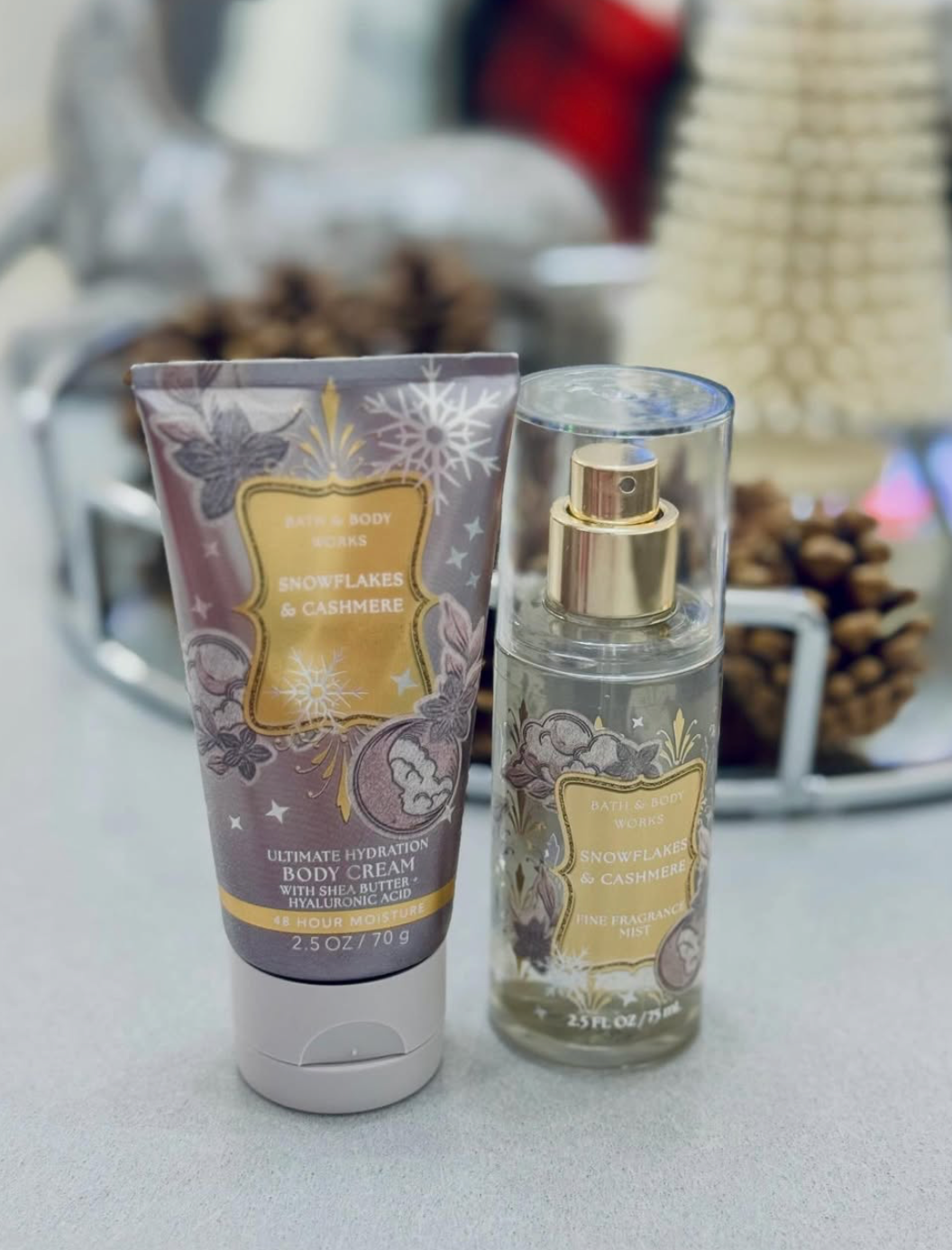 Mini Set 2pcs Bath&BodyWorks Snowflakes & Cashmere