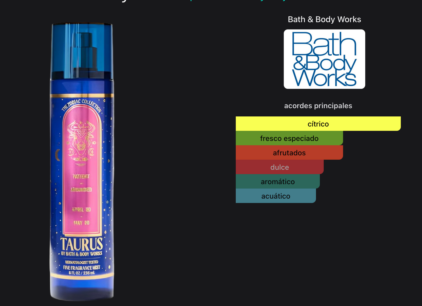 BBW Zodiac Collection Taurus Splash