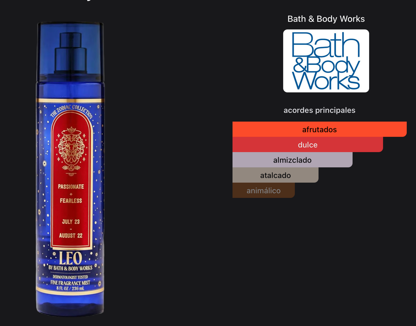 BBW Zodiac Collection Leo Splash