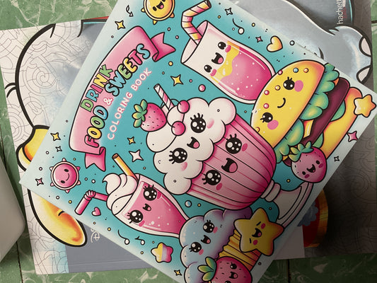 Drink Food & Sweets Coloring Book