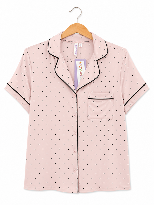 Pijama Rosa con Puntos Negros