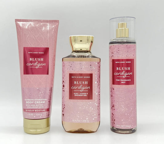 Set 3 Piezas Bath and Body Works Blush Cardigan