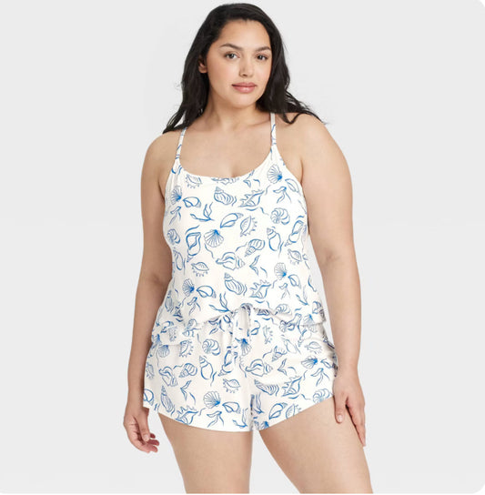Pijama de Tirantes Short Conchas y caracoles
