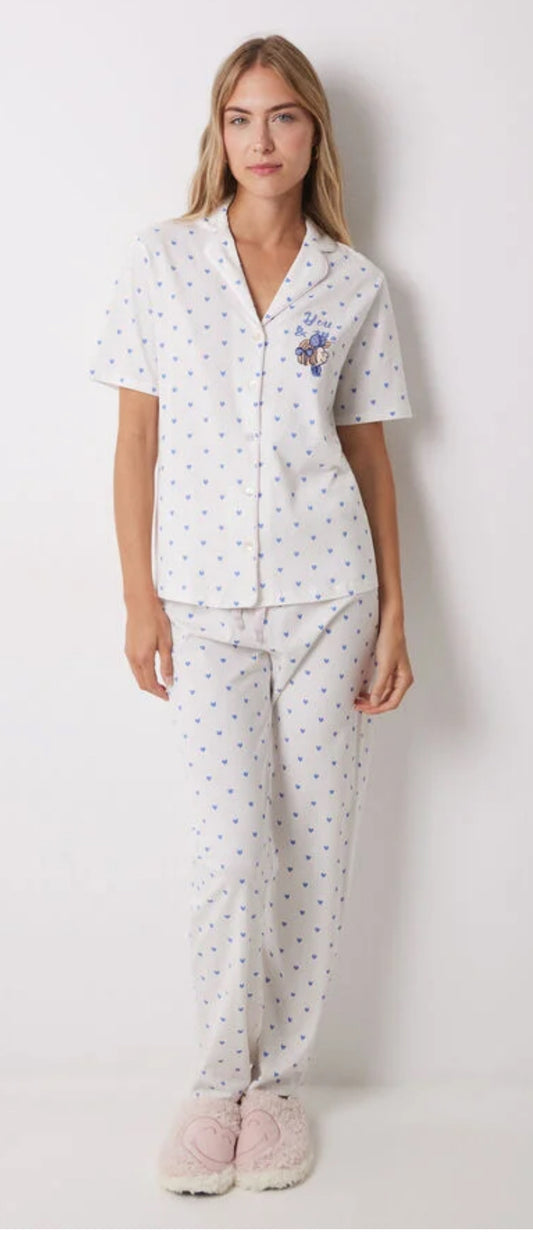 Pijama Corazones Celestes