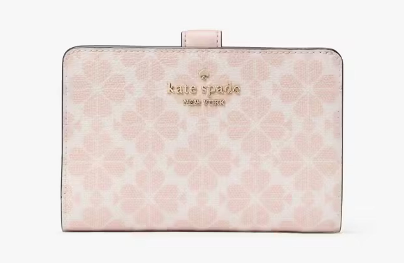KATE SPADE Flower Spade Medium Compact Billfold Wallet