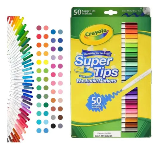 Crayola Súper Tips Whashable Markers 50pcs