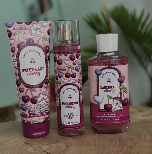 Sweetheart Cherry 🍒❤️ Set Bath and Body Works 3 pcs