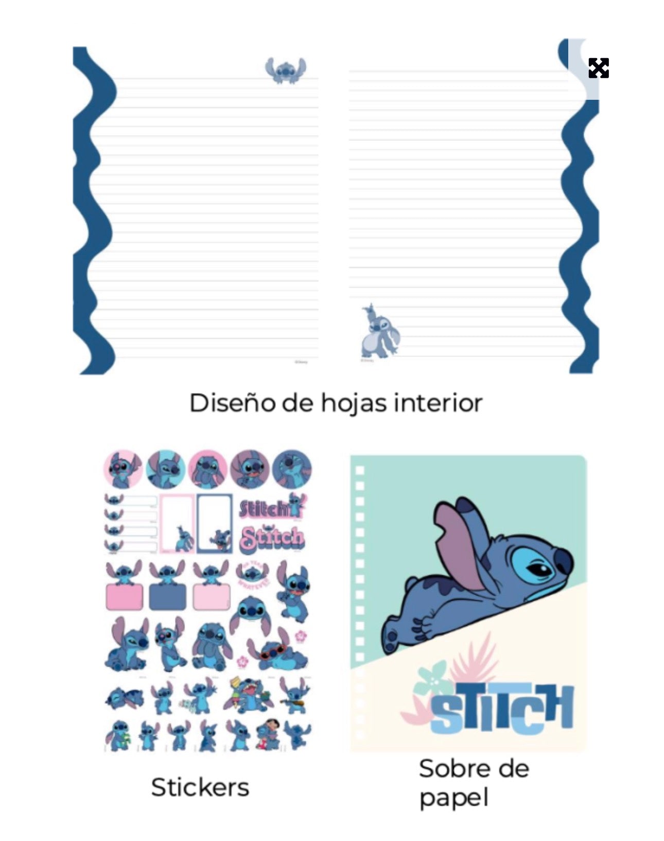 Libreta de Stitch Tamaño 1/2 Oficio