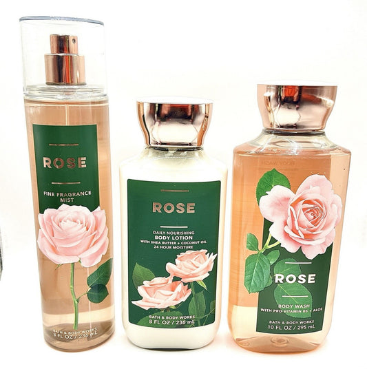 Set de 3 Piezas Bath and Body Works Rose