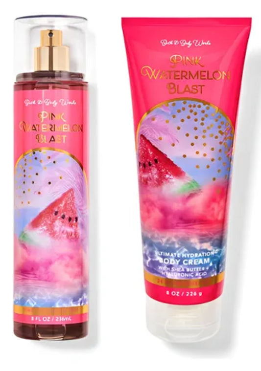 Set de 2 Piezas Bath and Body works Pink Watermelon Blast