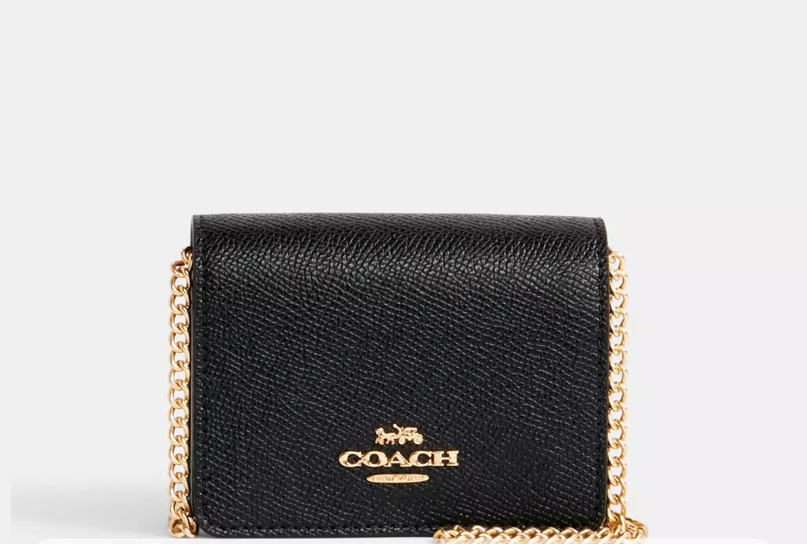 Coach💕 Mini Wallet on a Chain🤩 black