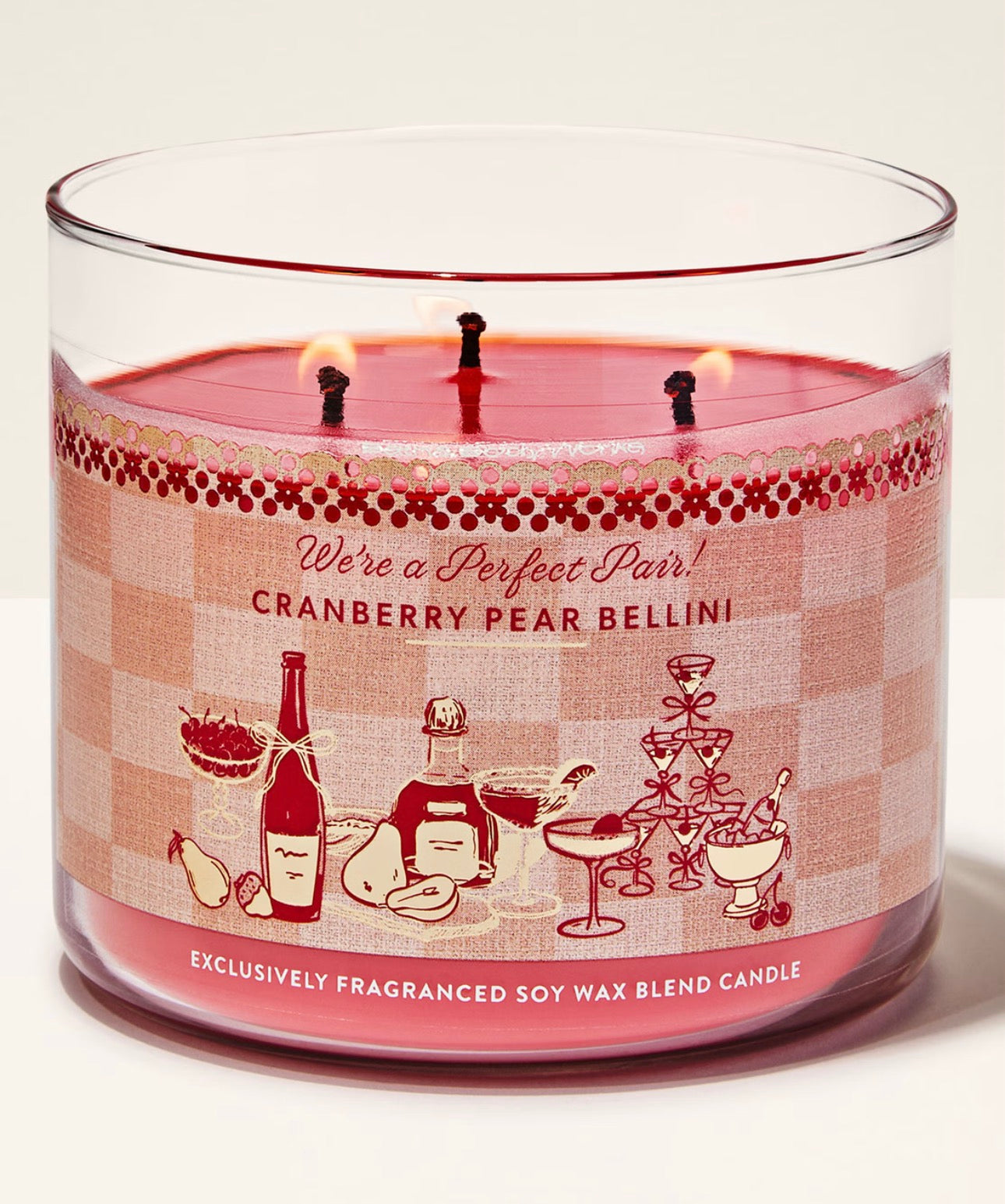 Vela de 3 Mechas Cranberry Pear Bellini
