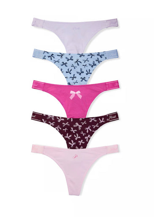 Pack de 5 Pantie de Algodón Pink Tanga