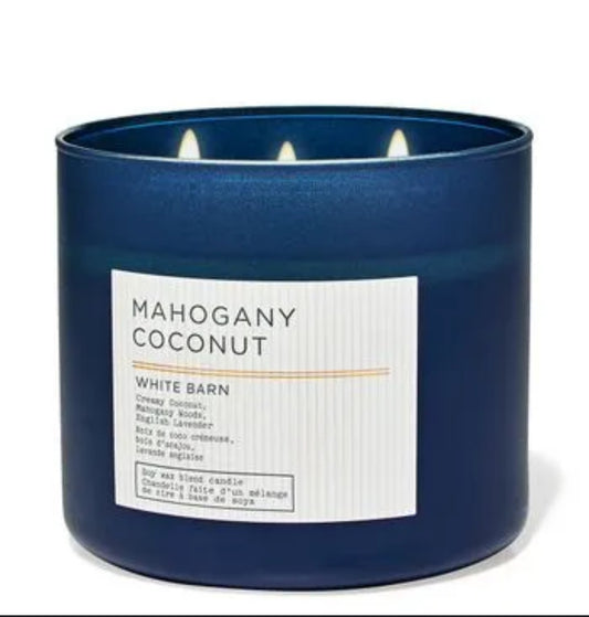 Vela de 3 Mechas Bath and Body Works Mahogany Coconut