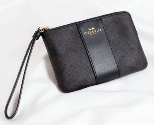 Wristlet Coach Cafe y Negro