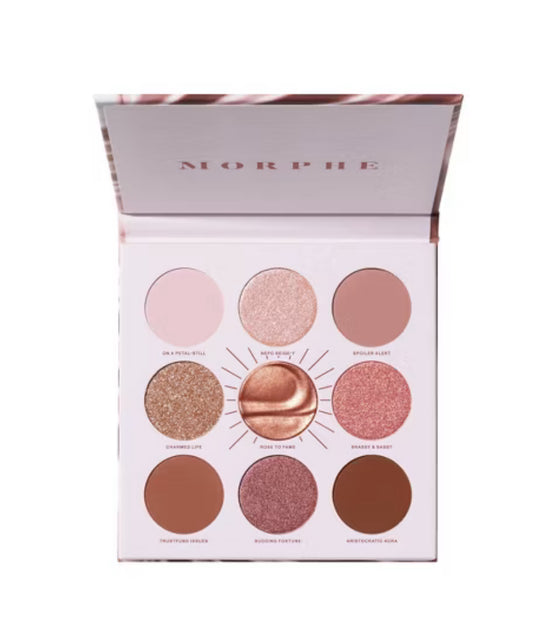 Morphe Rich & Foiled Eyeshadow Palette color Rose To Fame