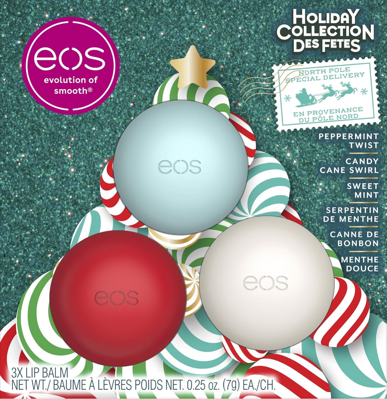 Eos  set de regalo bálsamo labial navideño