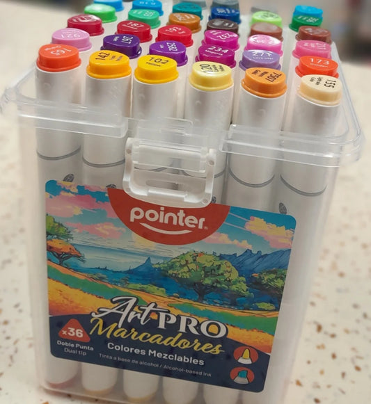 Pointer Marcadores Tinta a base de Alcohol ArtPro Doble Punta 36pcs