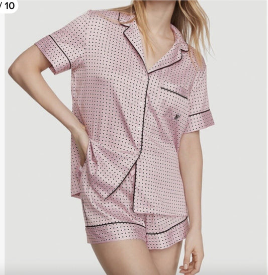 Pijama de Short de Satin Victoria Secret