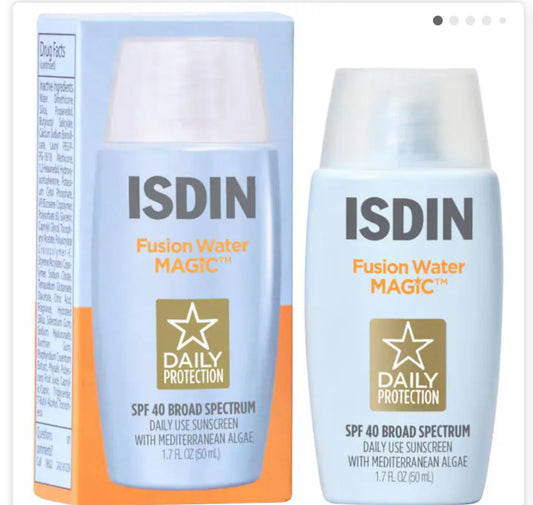ISDIN 
Fusion Water Magic SPF 40 Sunscreen with Hyaluronic Acid and Vitamin E