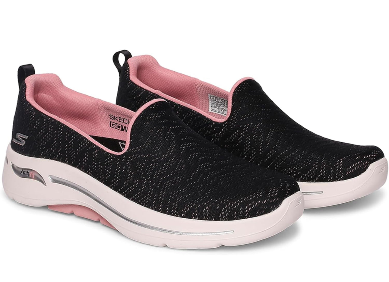 Tenis Skechers negro/rosado