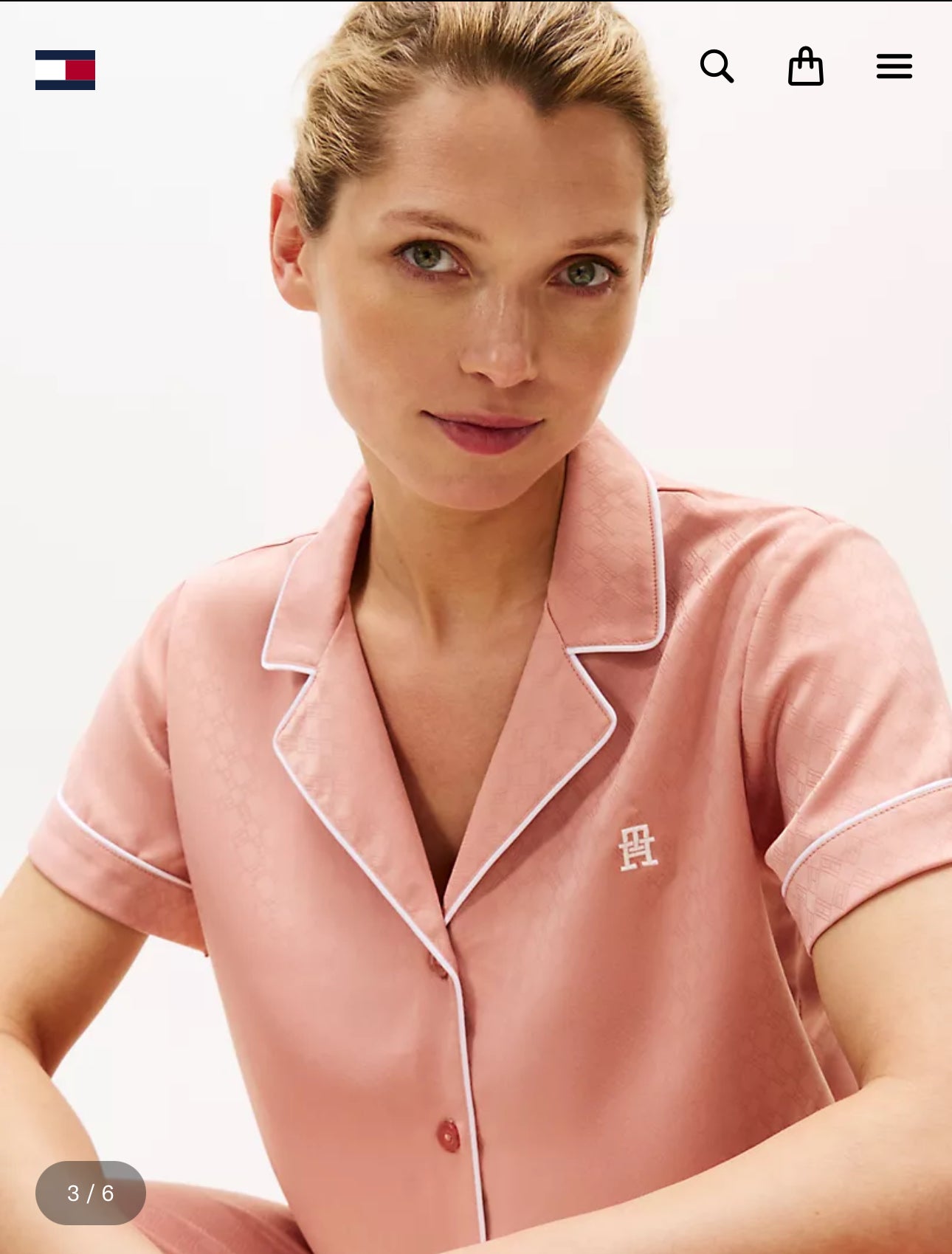 Pijama Tommy Hilfiger Salmon y Blanco