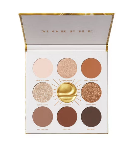 Morphe Rich & Foiled Eyeshadow Palette color Gold Seeker