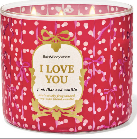 Vela de 3 Mechas Bath and Body Works I Love You