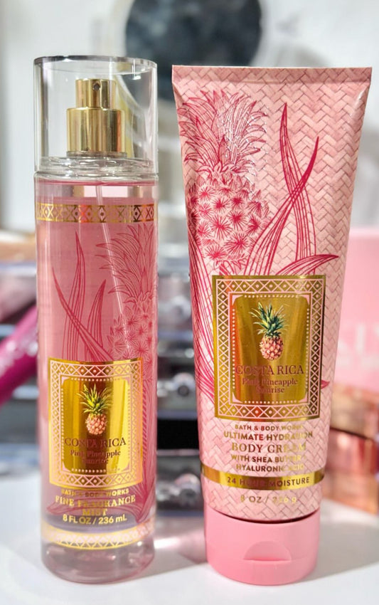 Pink Pineapple Sunrise 2pcs Set Bath&BodyWorks