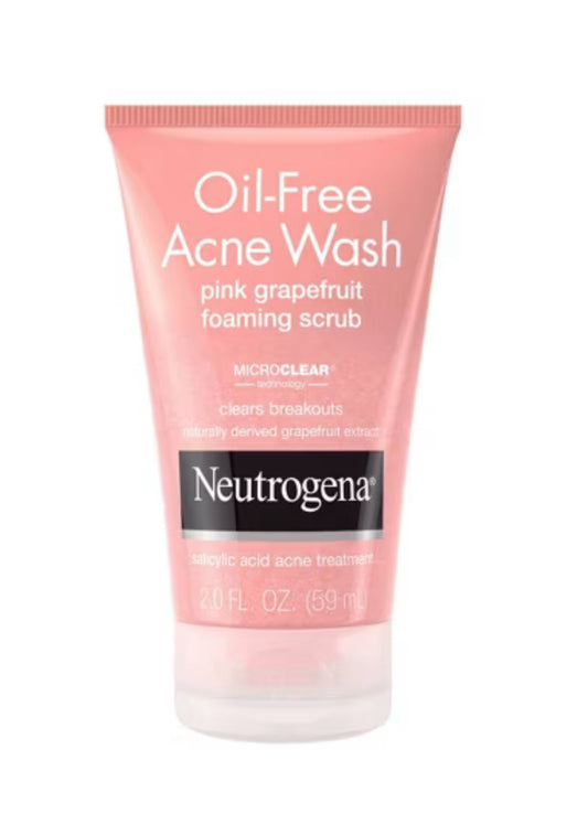 Neutrogena Oil Free Pink Grapefruit Acne Face Wash with Vitamin C 2 Onz