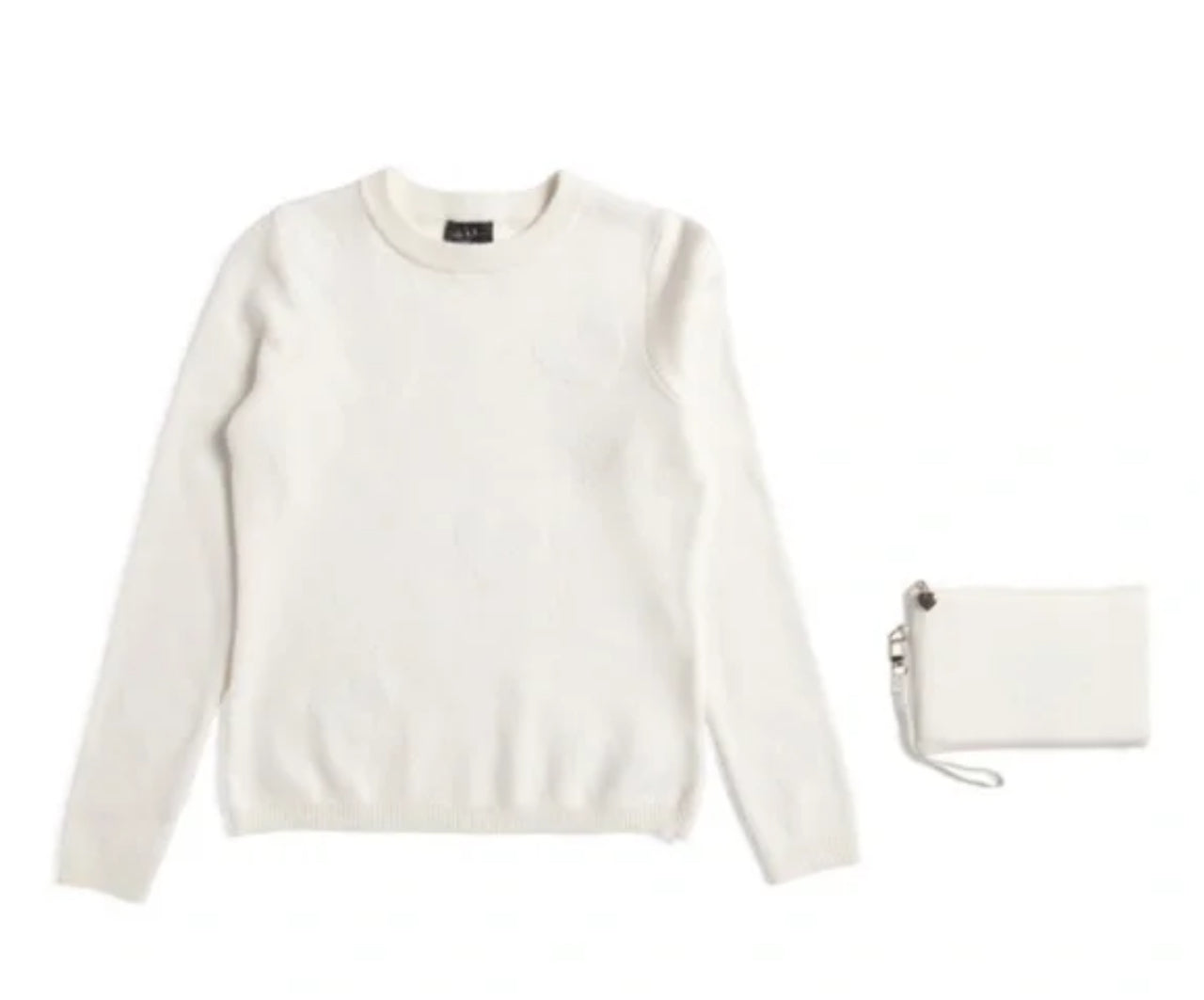 NICOLE MILLER Crew Neck Chenille Hearts Sweater And Wristlet Set