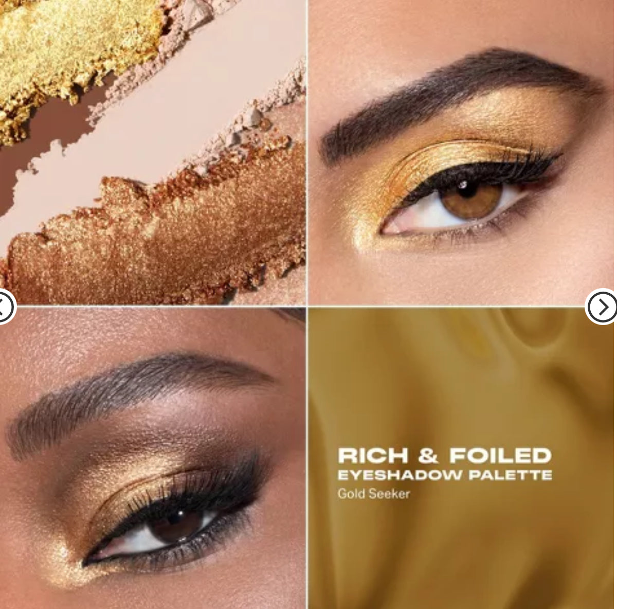 Morphe Rich & Foiled Eyeshadow Palette color Gold Seeker