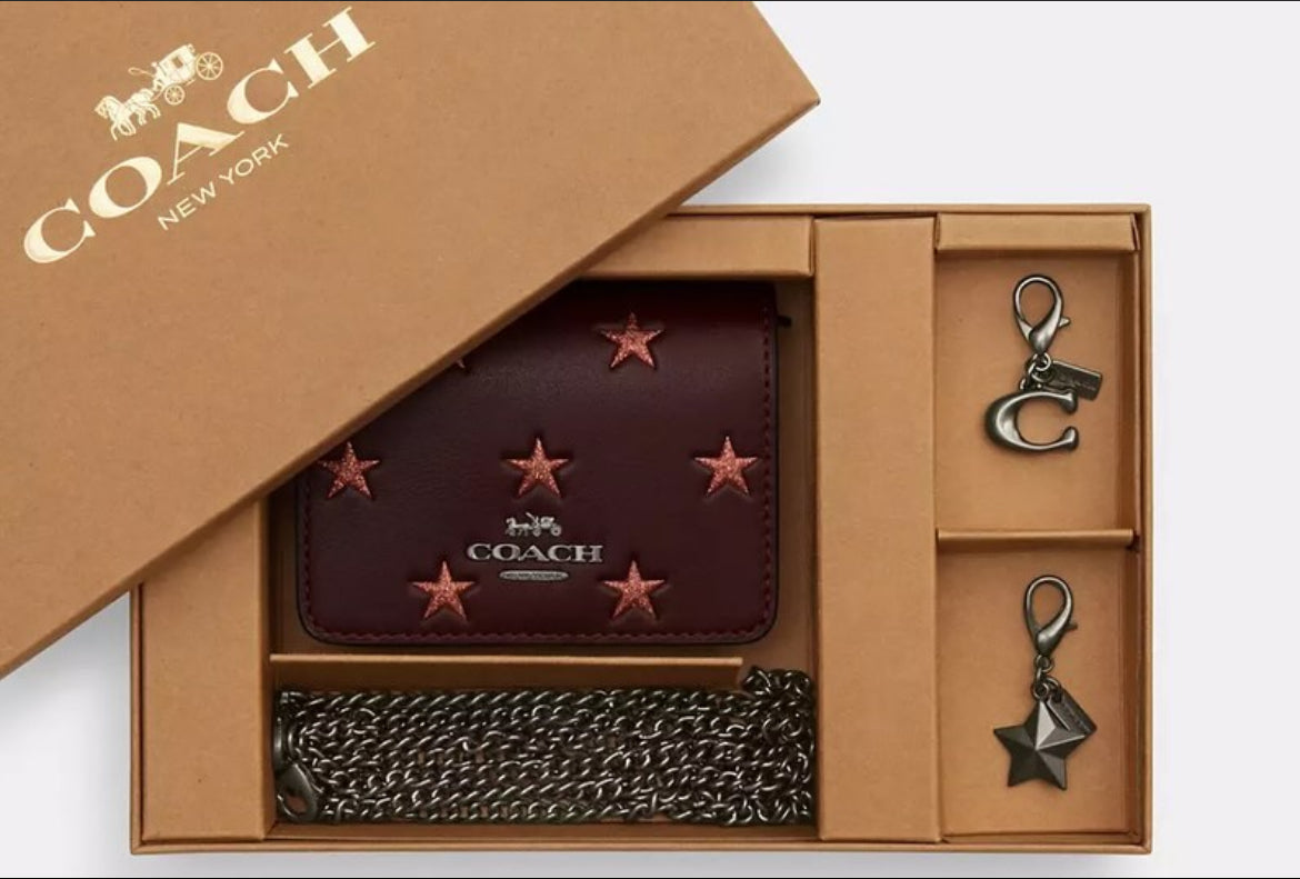 Mini Wallet on a Chain Star Print