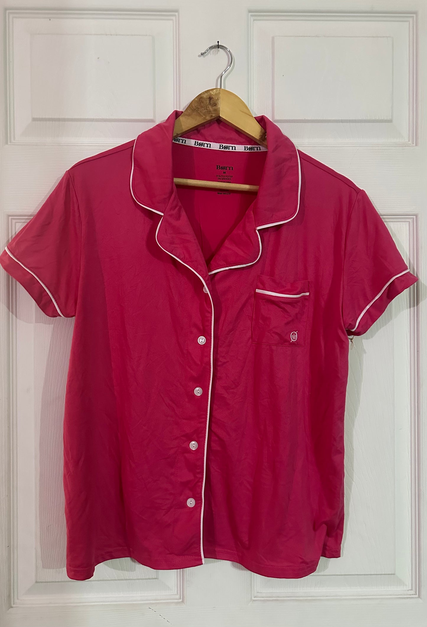 Pijama de Short Fuscia con Orilla Blanca Born