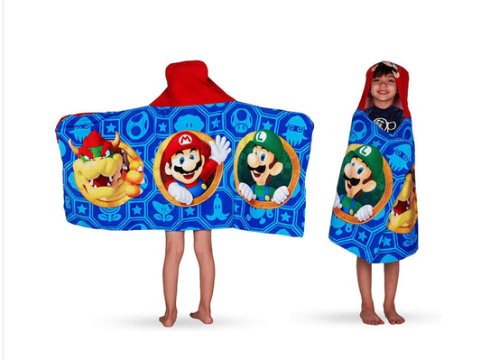 Toalla de Súper Mario con esponja de Baño