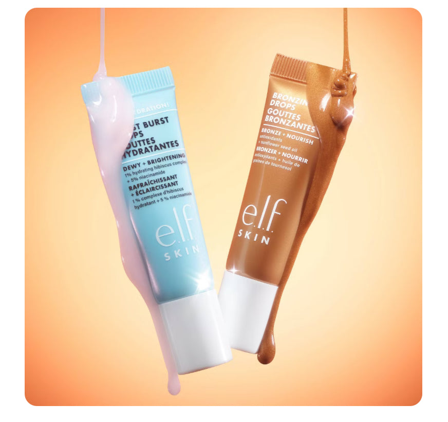 e.l.f. SKIN The Hottest Drops Duo - Bronzing Drops & Holy Hydration! Thirst Burst Drops Mini Duo