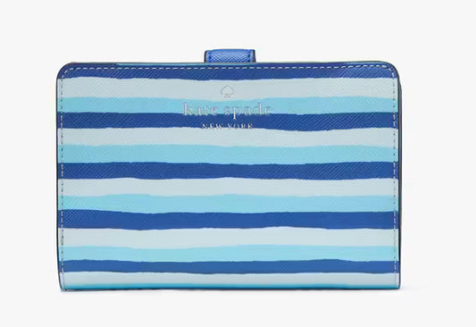 Kate Spade Schuyler Wave Stripe Medium Compact Bifold Wallet